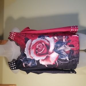 Women's Rose Long Sleeve Cold Shoulder